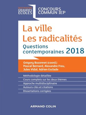 cover image of La ville. Les radicalités